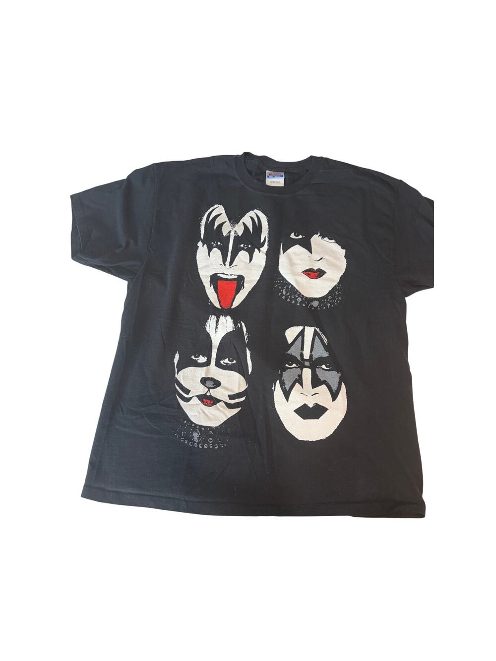 Kiss I Was There Tour Dates Graphic Band T Shirt Black Hanes Heavyweight XL